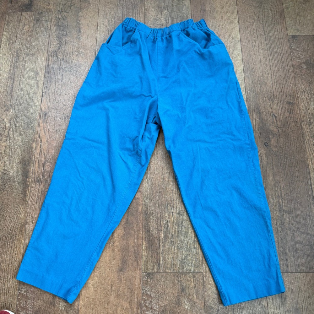 Vintage Lodge at Currier House Harvard Square Blue Linen Pants
